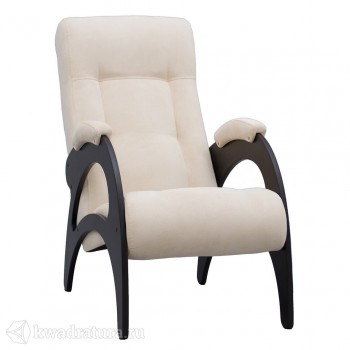 Кресло для отдыха Неаполь Модель 9 без лозы (Венге-эмаль/Ткань Ваниль Verona Vanilla) в Черновке - chernovka.mebel54.com | фото