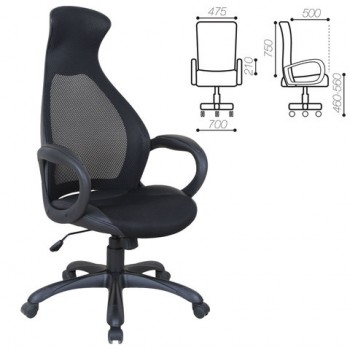 Кресло офисное BRABIX Genesis EX-517 (черное) в Черновке - chernovka.mebel54.com | фото