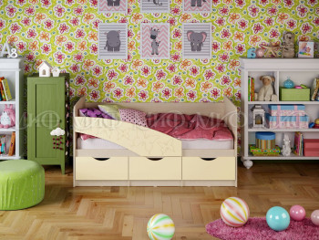 Кровать Бабочки 1,6м (Ваниль матовый) в Черновке - chernovka.mebel54.com | фото