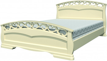 Кровать Грация-1 из массива сосны 1600*2000 Слоновая кость в Черновке - chernovka.mebel54.com | фото