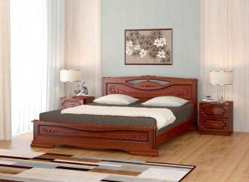 Кровать Карина-7 из массива сосны 1400*2000 Орех в Черновке - chernovka.mebel54.com | фото