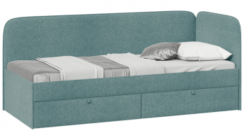 Кровать «Молли» с мягкой обивкой (900) тип 1 (Микровелюр Scandi Indigo 11) в Черновке - chernovka.mebel54.com | фото