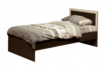Кровать одинарная 21.55 (шир. 900) с настилом (венге/профиль дуб линдберг)/осн. в Черновке - chernovka.mebel54.com | фото