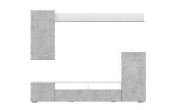 Мебель для гостиной МГС 4 (Белый/Цемент светлый) в Черновке - chernovka.mebel54.com | фото