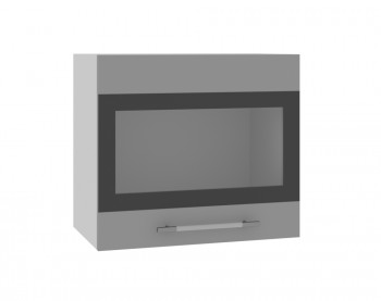 Ройс ВПГСФ 500 Шкаф верхний горизонтальный со стеклом с фотопечатью высокий (Графит софт/корпус Серый) в Черновке - chernovka.mebel54.com | фото
