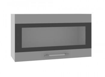 Ройс ВПГСФ 800 Шкаф верхний горизонтальный со стеклом с фотопечатью высокий (Графит софт/корпус Серый) в Черновке - chernovka.mebel54.com | фото