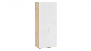 Шкаф для одежды с 2 глухими дверями «Эмбер» Яблоня Беллуно/Белый глянец в Черновке - chernovka.mebel54.com | фото