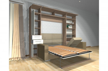 Шкаф-кровать с диваном Каролина в Черновке - chernovka.mebel54.com | фото