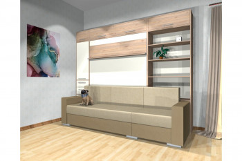 Шкаф-кровать с диваном Каролина в Черновке - chernovka.mebel54.com | фото