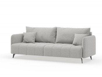 Валериан диван трёхместный прямой Светло-серый, ткань RICO FLEX 108 в Черновке - chernovka.mebel54.com | фото